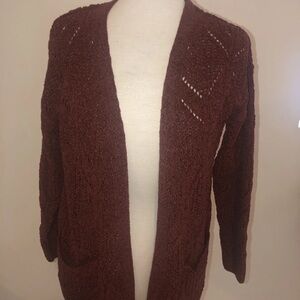 Hippie Rose Rich Brown Knit Cardigan